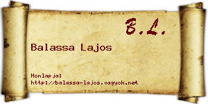 Balassa Lajos névjegykártya
